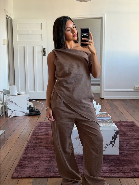 Bronze Snake Pants - Bronze snake off the shoulder set